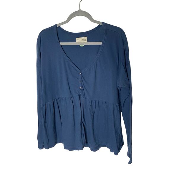 Anthropologie Saturday Sunday Peplum Top Babydoll Peasant Cottagecore Boho L - Picture 1 of 7